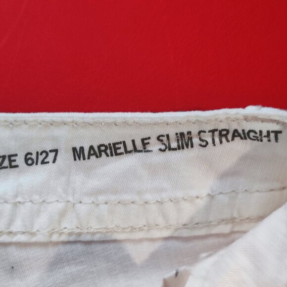 Cod Bleu Marielle jeans slim straight Rhinestone design white women's size 6/27 - Picture 9 of 11